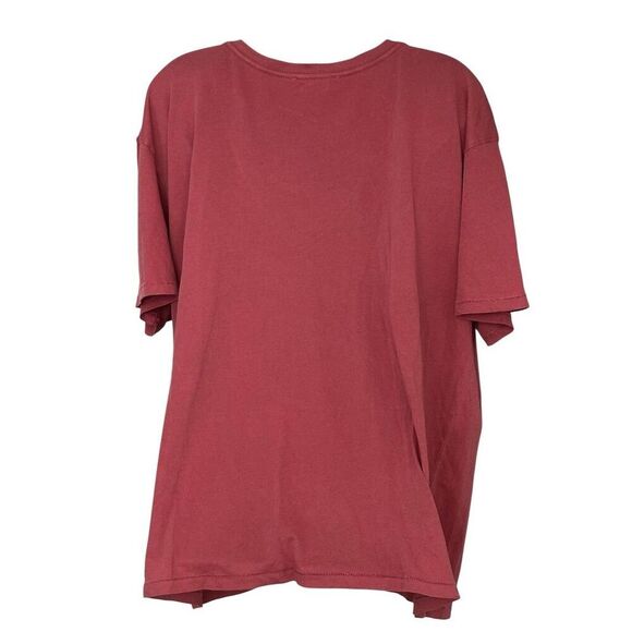 Treasure & Bond Women's V-Neck Short Sleeve Tee Burgundy Size 1X - Picture 2 of 5